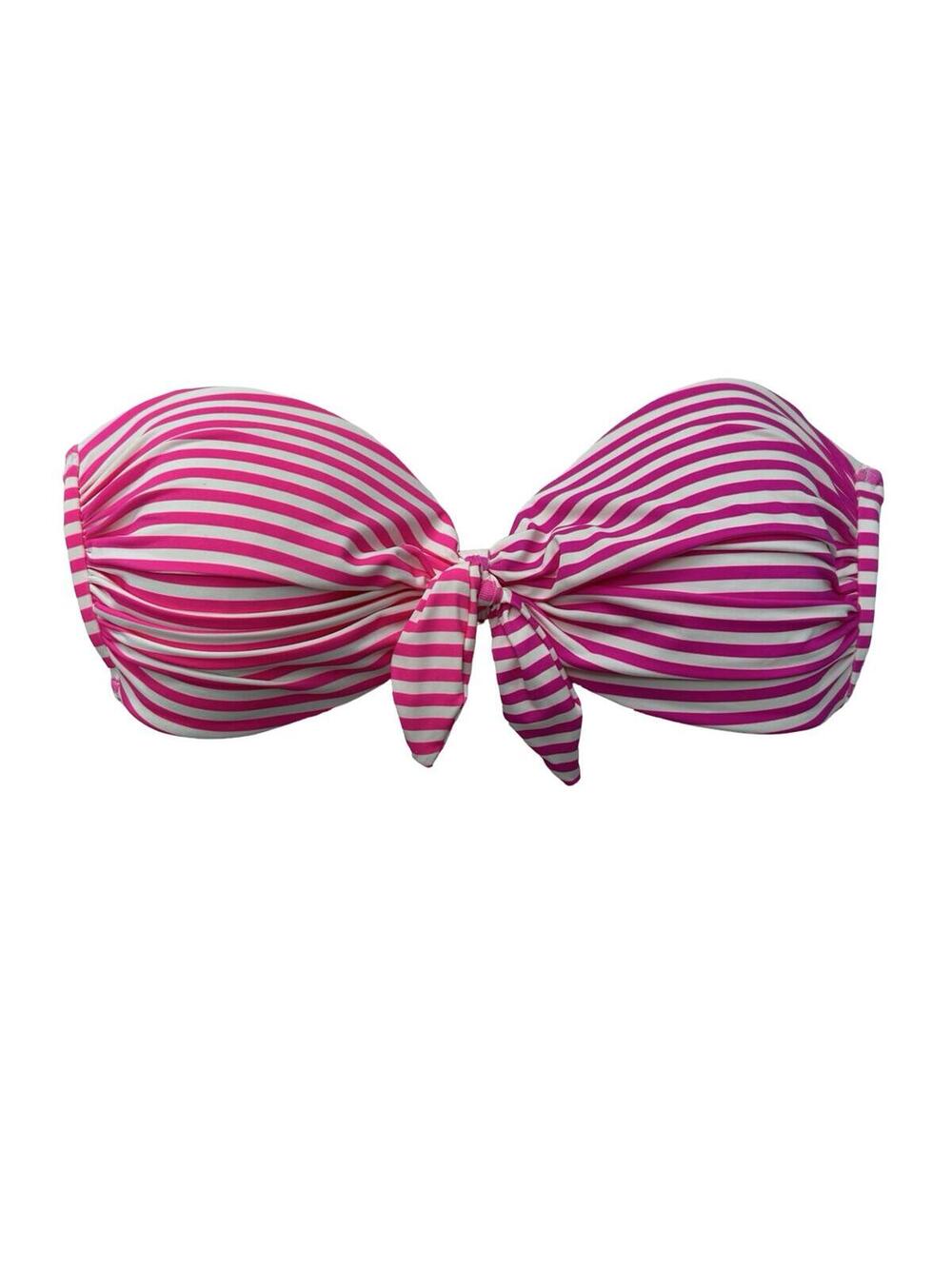 Kate Spade New York Bandeau Bikini Top Pink White Stripe Small